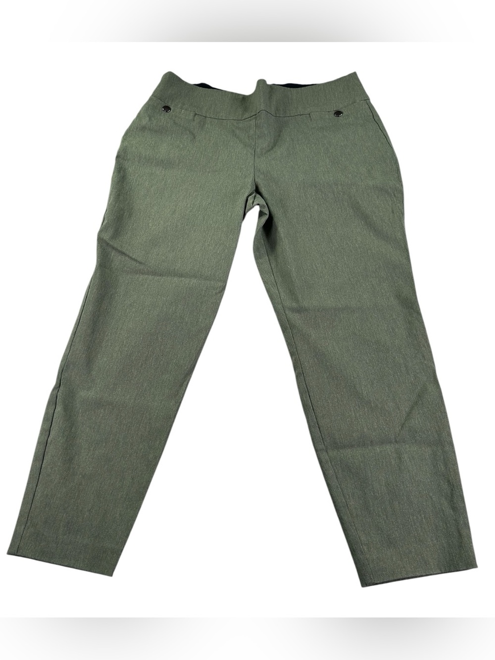 Maurices Bengaline Pants Women’s L Olive Green Pull On Skinny Ankle Work Pants
